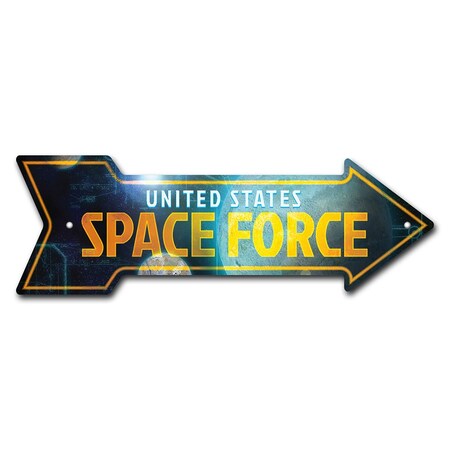 Signmission Space Force Arrow Sign Funny Home Decor 24in Wide P-ARROW8-999599